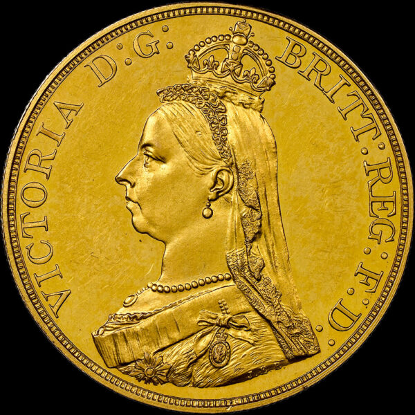時を超える遺産” 1887年 イギリス ヴィクトリア女王 5Sov NGC PF61CAMEO